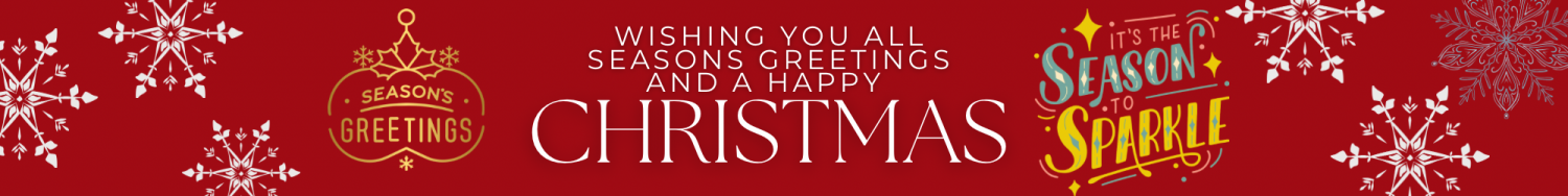 Christmas banner seasons greetings from Hazel Rayfield 